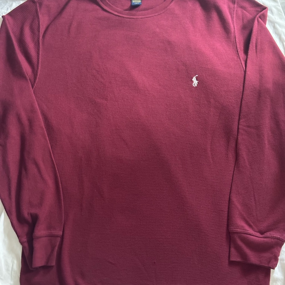 Polo by Ralph Lauren Maroon Waffle Knit Top
